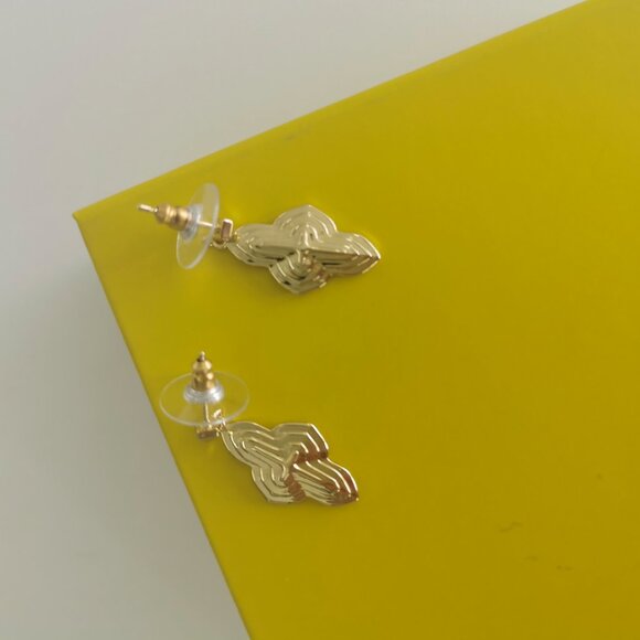 Abbie Gold Metal Drop Earrings by Kendra Scott - Picture 3 of 4